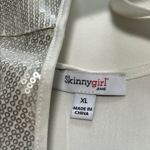 Skinnygirl Silver Sequin Blouse Size XL - Picture 6 of 8